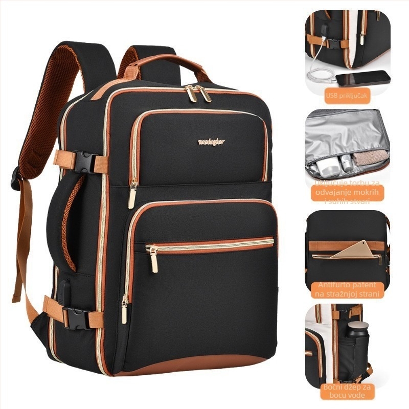 Ruksak za putovanja kapaciteta 20–35 L, Oxford tkanina, vodootporan, kompatibilan s 15-inčnim prijenosnikom, unisex