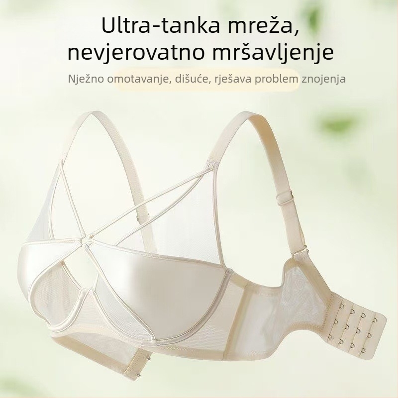 Brusa s seksi stilom, prozračna pamučna tkanina, košarica 3/4, ultratanka oblikovana košarica, fiksirane dvostruke naramenice, stražnje zatvaranje s četiri reda kukica