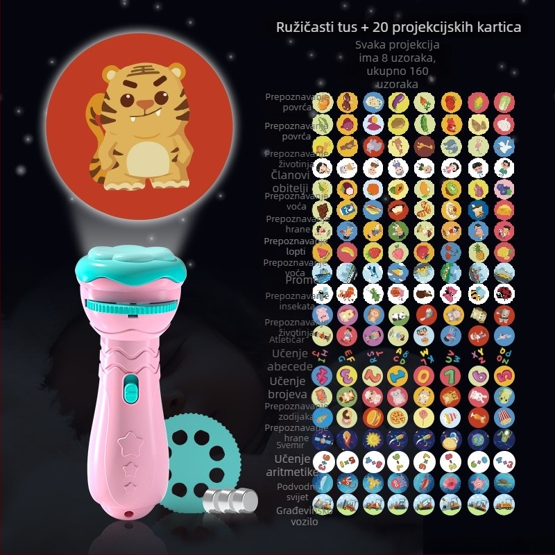 Projektor LED igračka za djecu – projekcija zvjezdane noći, plastika, uzrast 4–6 godina