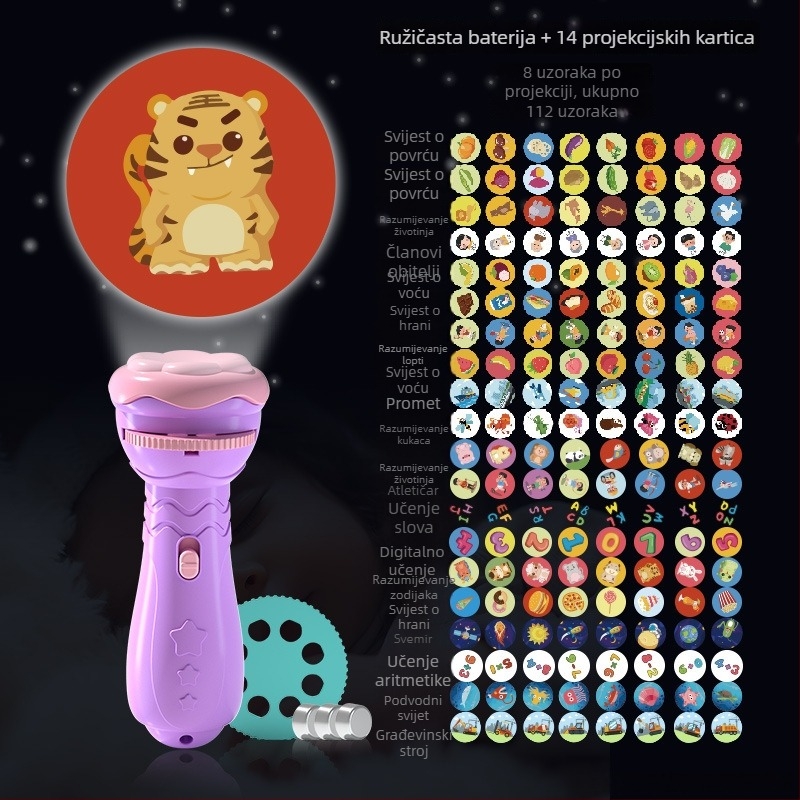 Projektor LED igračka za djecu – projekcija zvjezdane noći, plastika, uzrast 4–6 godina