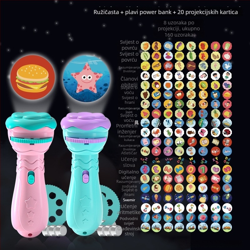 Projektor LED igračka za djecu – projekcija zvjezdane noći, plastika, uzrast 4–6 godina