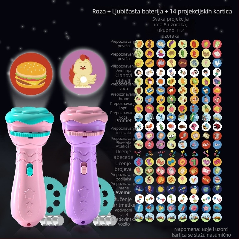 Projektor LED igračka za djecu – projekcija zvjezdane noći, plastika, uzrast 4–6 godina