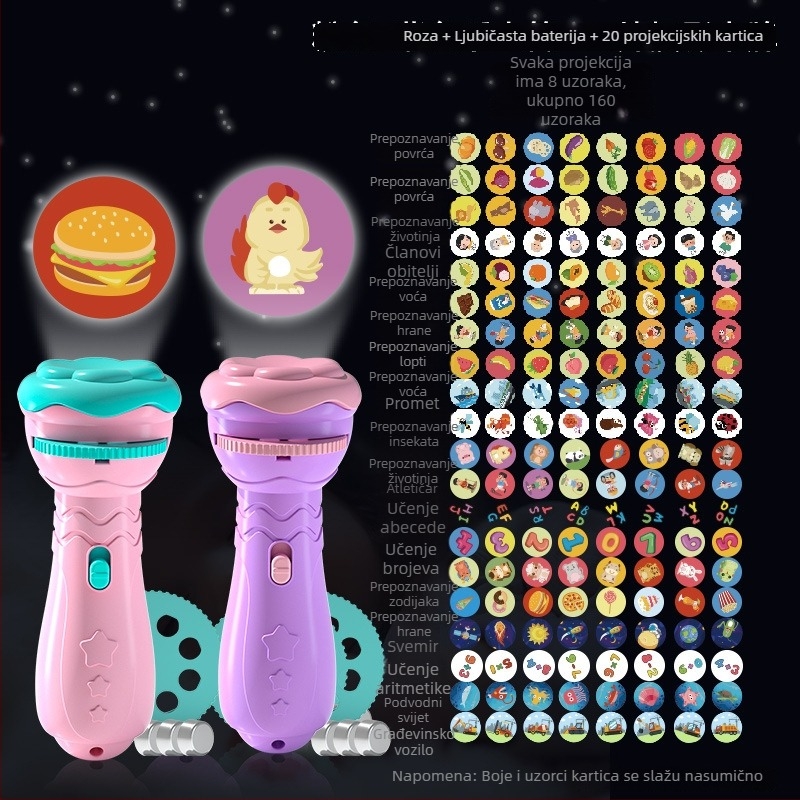 Projektor LED igračka za djecu – projekcija zvjezdane noći, plastika, uzrast 4–6 godina