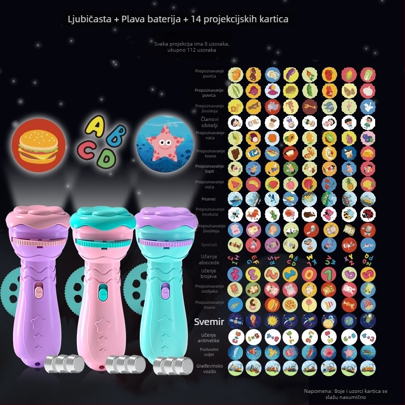 Projektor LED igračka za djecu – projekcija zvjezdane noći, plastika, uzrast 4–6 godina