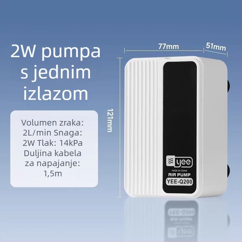 Pumpa za kisik u akvariju – iznimno tiha, kompaktna, za kućnu upotrebu; Marka: yee; Težina: 350 g