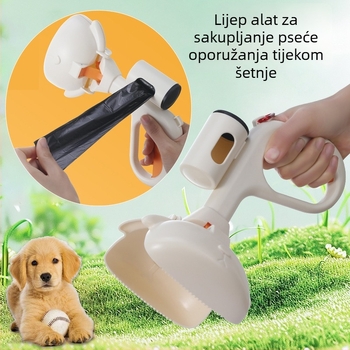 Alat za sakupljanje psećih izmeta s kutijom za vrećice i kukom — plastičan, 40 komada, pogodan za pse i mačke