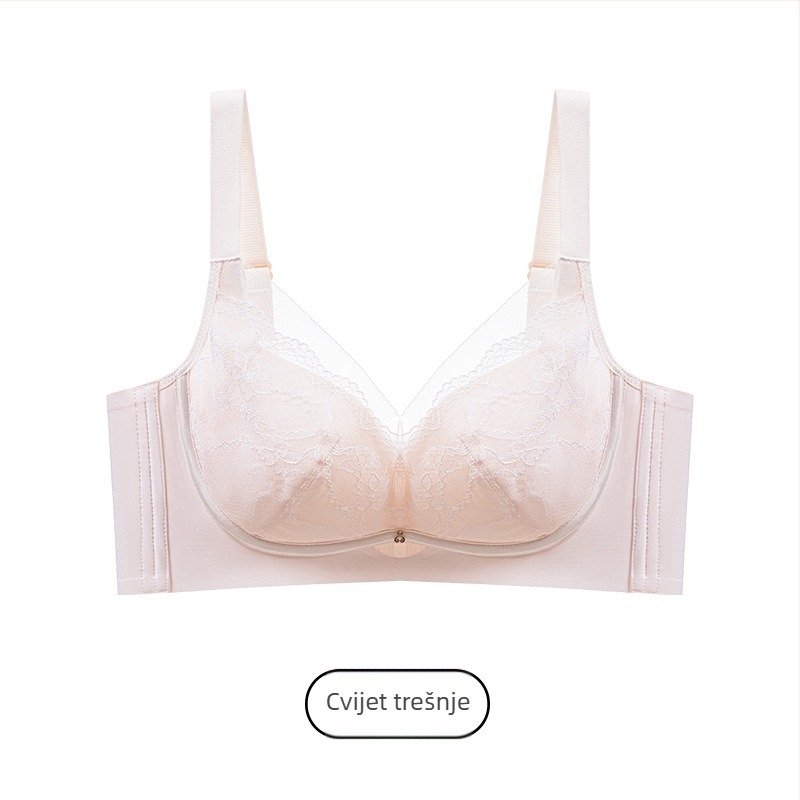 Čipkasti grudnjak s kostima, Push-Up, podesive naramenice, košarice 3/4, latex oblikovane košarice
