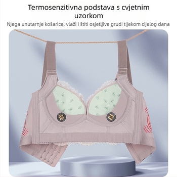 Prilagodljiva grudnjaka za male grudi s oblikovanjem i bočnom podrškom, 3/4 košarice, pet redova kopči na stražnjoj strani