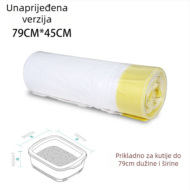 Vreće za otpad s automatskim zatvaranjem vrpce, vreće za mačju stelju, PE plastika, ekstra debeli, kontinuirano pakiranje