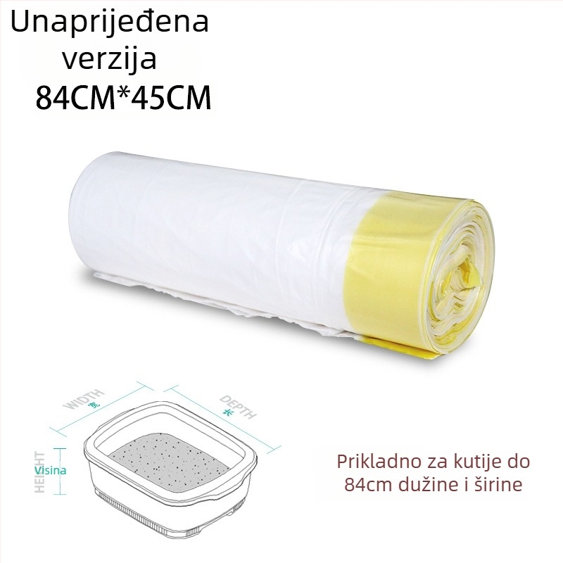 Vreće za otpad s automatskim zatvaranjem vrpce, vreće za mačju stelju, PE plastika, ekstra debeli, kontinuirano pakiranje