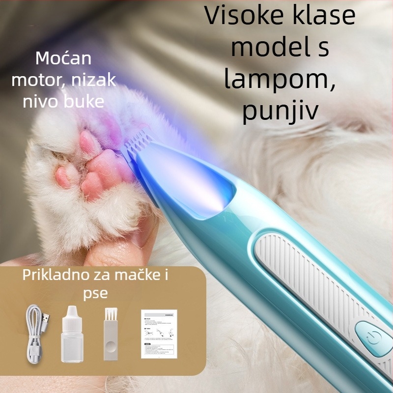 Električni trim za šape kućnih ljubimaca, tih, za mačke i pse, metalno kućište