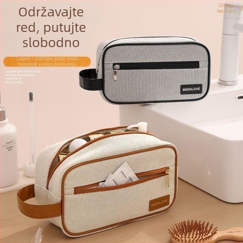 Kubičasta torbica za kozmetiku za putovanja od poliestera — otporna na prašinu, velika kapaciteta, organizator putovanja i šminke