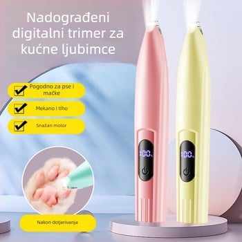 Električni trimer za šape kućnih ljubimaca sa svjetlom — ABS plast, bez uvoza, bez licenciranih marki