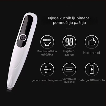 Električni trimer za dlaku šapa kućnih ljubimaca – za mačke i pse – Shuangke, plastično kućište