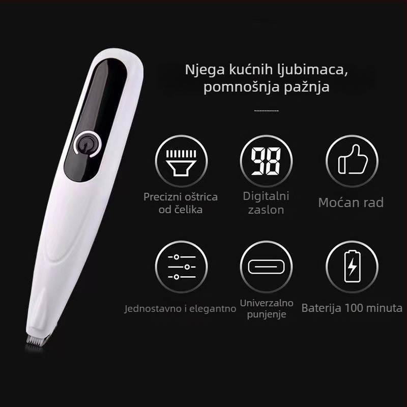 Električni trimer za dlaku šapa kućnih ljubimaca – za mačke i pse – Shuangke, plastično kućište