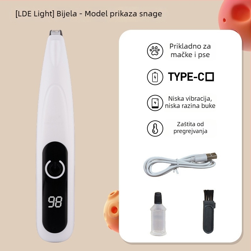 Električni trimer za dlaku šapa kućnih ljubimaca – za mačke i pse – Shuangke, plastično kućište