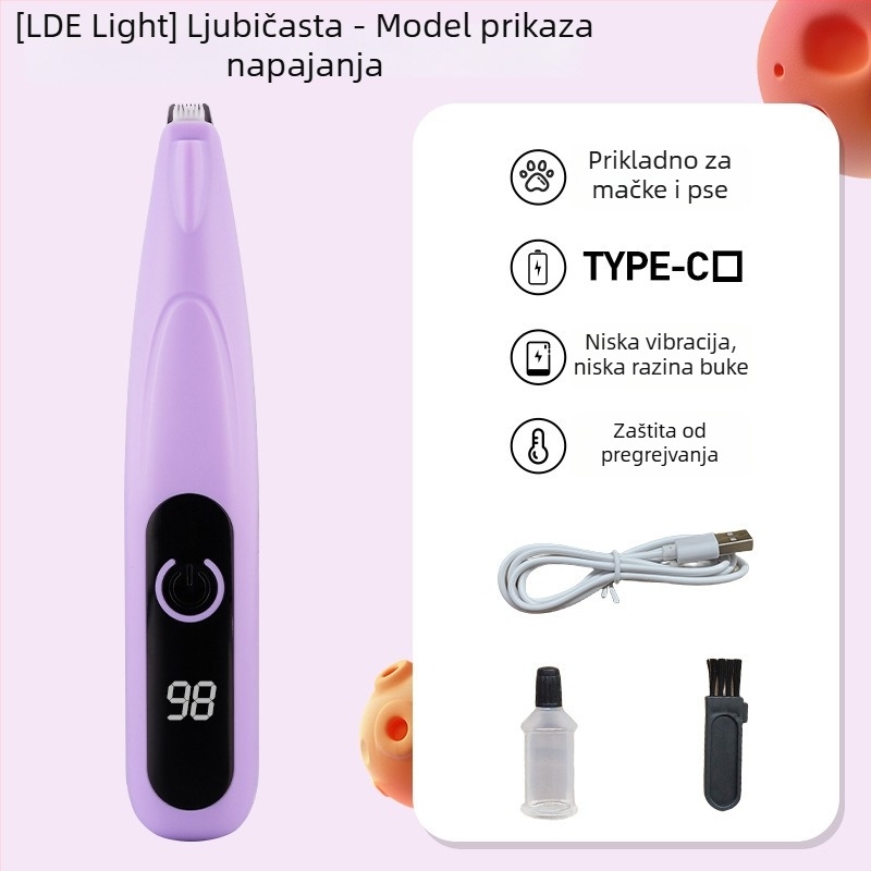 Električni trimer za dlaku šapa kućnih ljubimaca – za mačke i pse – Shuangke, plastično kućište