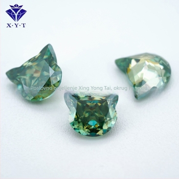 Moissanitni privjesak s oblikom mačje glave, poliran, čistoća VVS