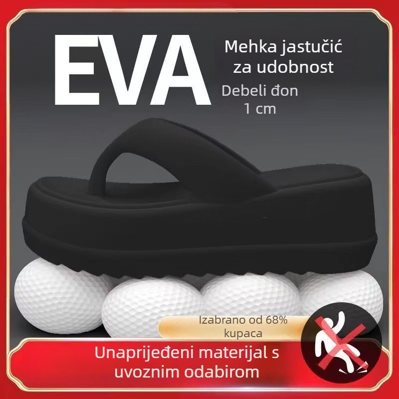 Ženske žabice EVA gornji dio i EVA potplat, oblik prsta – riblja kost, ležerni stil, ljeto 2024