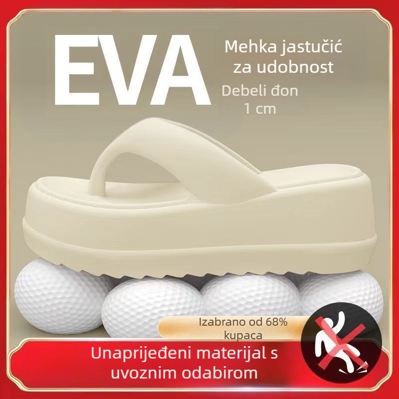 Ženske žabice EVA gornji dio i EVA potplat, oblik prsta – riblja kost, ležerni stil, ljeto 2024