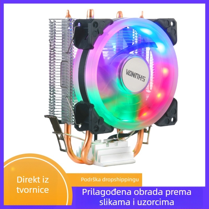 CPU hladnjak s RGB osvjetljenjem (6 toplinskih cijevi, bakar-aluminijsko spajanje, 600–1800 rpm, 40 dBA)