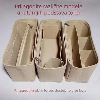 Različite vrste unutarnjih torbi, torbi za pohranu, organizatori i kozmetičke torbice za kućnu organizaciju