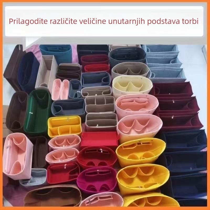 Različite vrste unutarnjih torbi, torbi za pohranu, organizatori i kozmetičke torbice za kućnu organizaciju