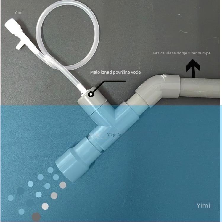 Venturi izlaz kutije filtra – modifikacija s tlmičem i oksigenacijom za donji filter akvarija (plastika; bez pumpe za zrak)