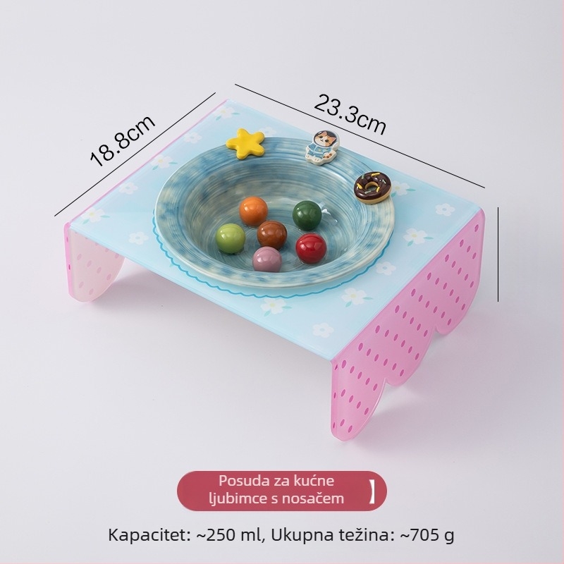 Mačja keramička zdjela za sporo hranjenje s podignutim stalkom, marka Anmeixi