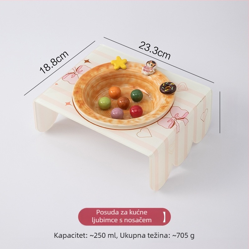 Mačja keramička zdjela za sporo hranjenje s podignutim stalkom, marka Anmeixi
