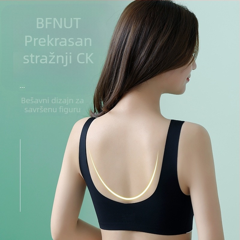 Jednodelni bezšivni grudnjak u stilu veste, 3/4 košarica, bez žice, najlon tkanina