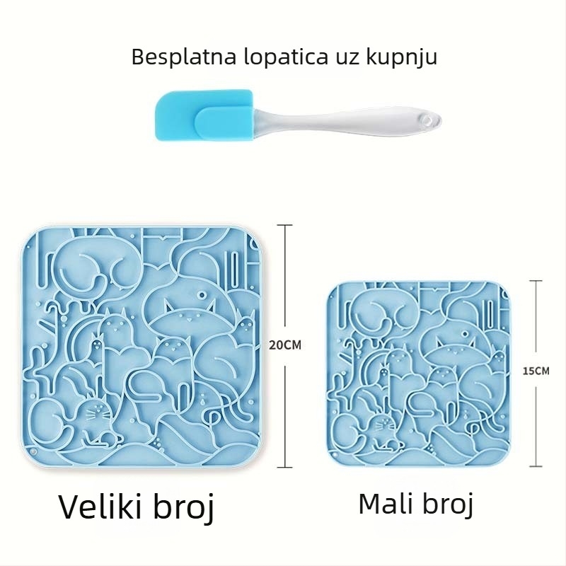 Silikonska podloga za sporo hranjenje kućnih ljubimaca s usisnom čašom, jednostavna za čišćenje, prijenosna, protiv gušenja