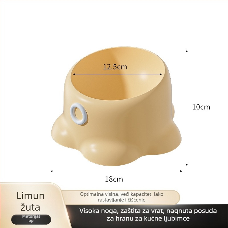 Posuda za hranjenje mačaka, protuklizna, nagnut rub, zaštita vrata, PP materijal, Youmi marka