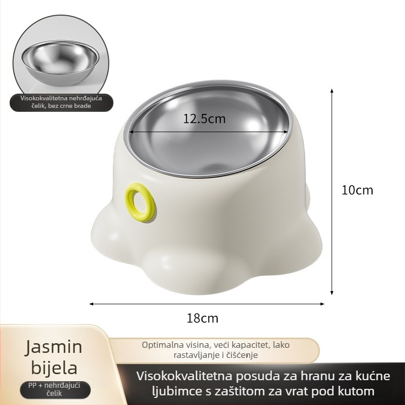 Posuda za hranjenje mačaka, protuklizna, nagnut rub, zaštita vrata, PP materijal, Youmi marka