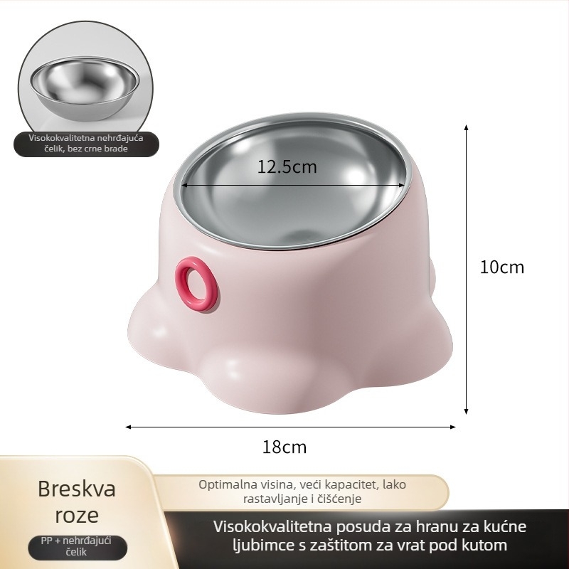 Posuda za hranjenje mačaka, protuklizna, nagnut rub, zaštita vrata, PP materijal, Youmi marka