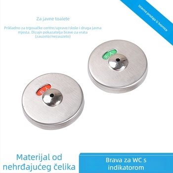 Indikatorska brava od nehrđajućeg čelika za WC pregrade, model 007, Sowegu