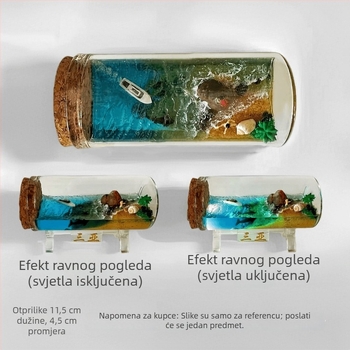 Staklena boca drift s 3D morskim pejzažem, ručna izrada, kineski stil, poklon za putovanje