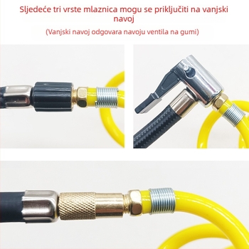 Automobilska pumpa za zrak s produžnim crijevom - jedan cilindar, 120W, 45 L/min, plastika + metal, USB punjenje