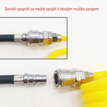 Automobilska pumpa za zrak s produžnim crijevom - jedan cilindar, 120W, 45 L/min, plastika + metal, USB punjenje