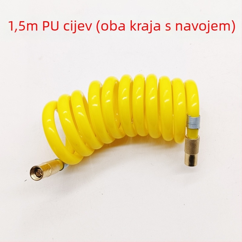 Automobilska pumpa za zrak s produžnim crijevom - jedan cilindar, 120W, 45 L/min, plastika + metal, USB punjenje