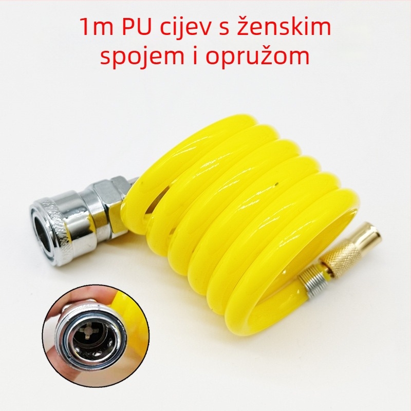 Automobilska pumpa za zrak s produžnim crijevom - jedan cilindar, 120W, 45 L/min, plastika + metal, USB punjenje