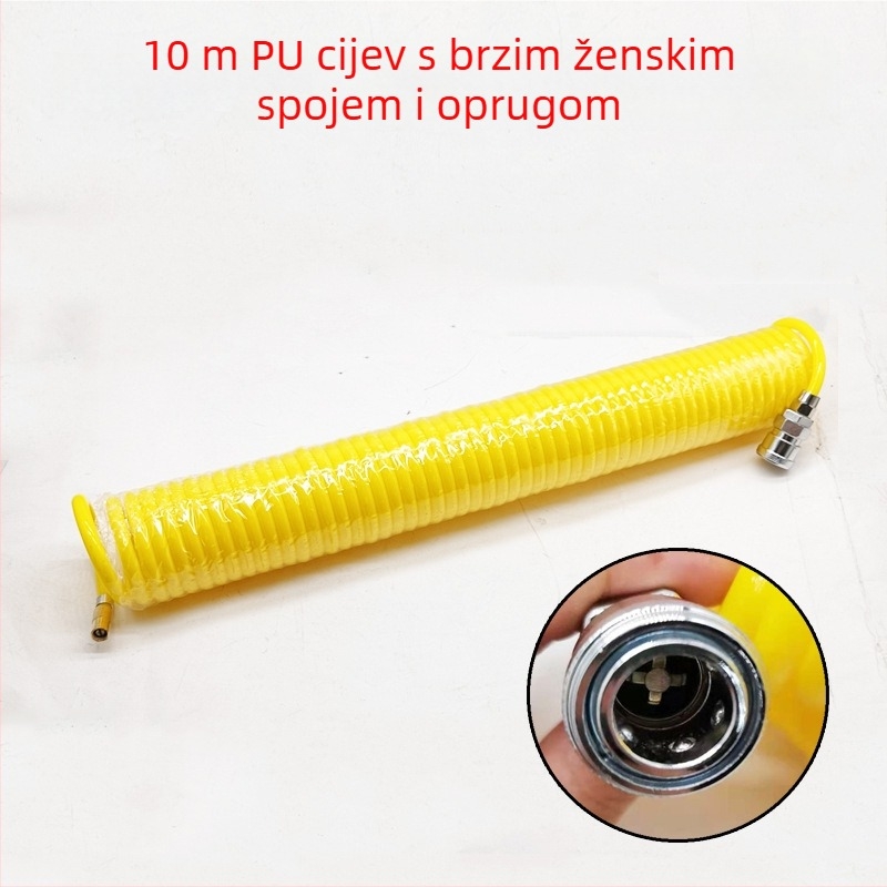 Automobilska pumpa za zrak s produžnim crijevom - jedan cilindar, 120W, 45 L/min, plastika + metal, USB punjenje