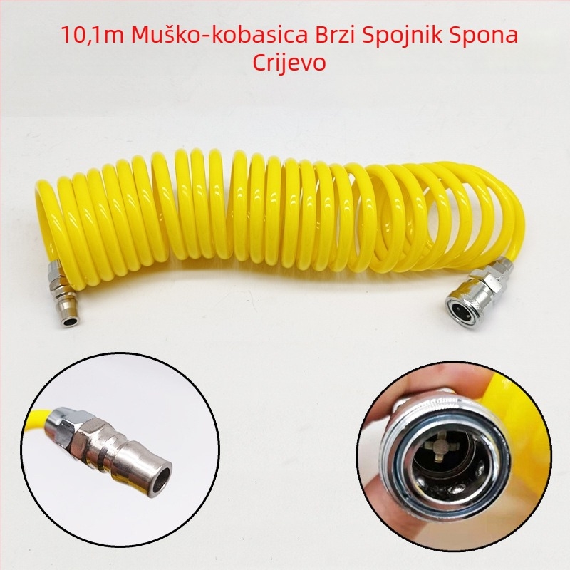 Automobilska pumpa za zrak s produžnim crijevom - jedan cilindar, 120W, 45 L/min, plastika + metal, USB punjenje