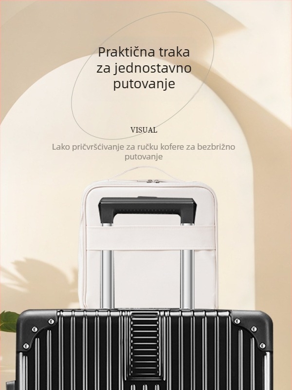 Putna torbica za šminku s kukom za kovčeg, velika kapaciteta, PU materijal, vodootporna, stoji uspravno