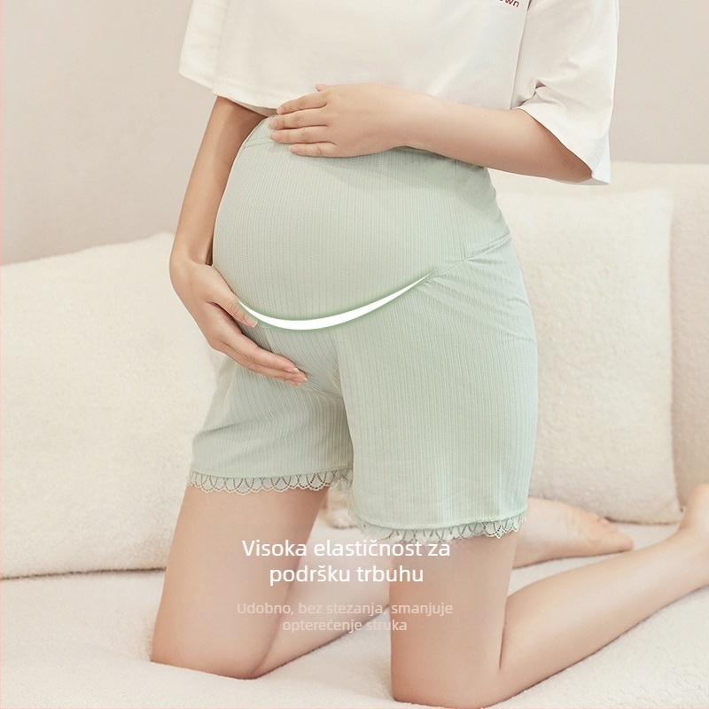 Trudničke sigurne hlače, ultra tanke, labav kroj, duljina 3/4, poliester s elastanom (90–95% poliester, <30% elastan)