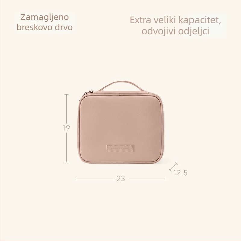 Kozmetička torbica od PU kože, kubičnog oblika, višenamjenska, za putovanja, moderan minimalistički stil