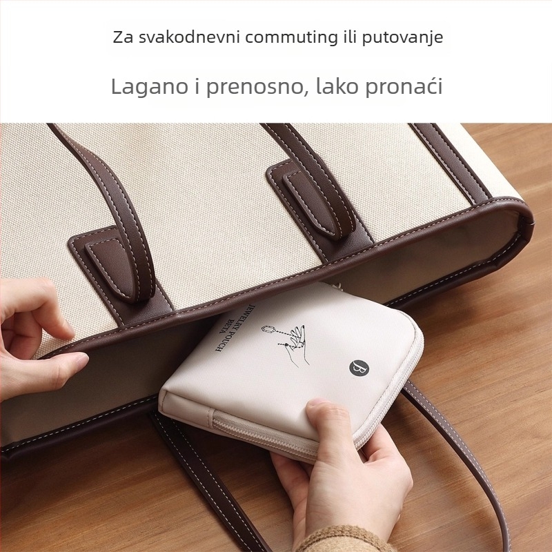 Organizator nakita s pregradama - PU koža, Ručna torba, Moderni minimalistički stil, Višenamjenska (Materijal: PU; Stil: Moderni minimalistički; Oblik: Ručna torba; Funkcija: Višenamjenska; Skladištenje: Putovanje, Kozmetika, Desktop skladištenje)