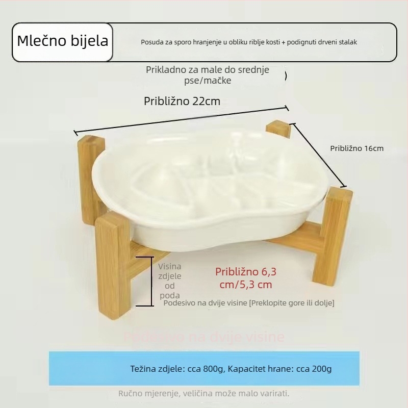 Keramička zdjela za sporo hranjenje kućnih ljubimaca, protiv prevrtanja, protiv gušenja, protuklizna