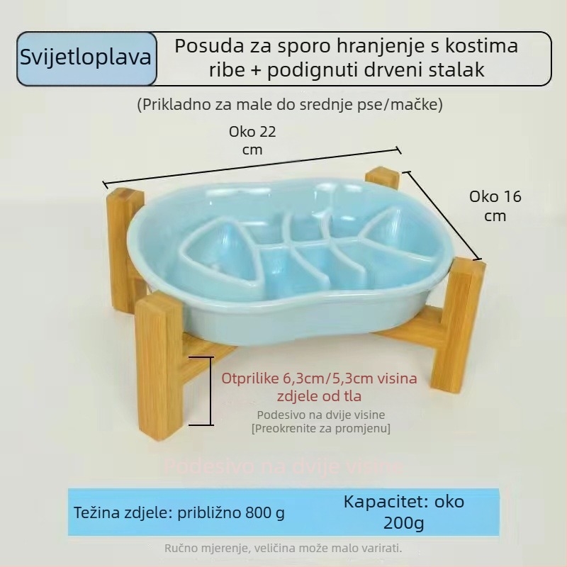 Keramička zdjela za sporo hranjenje kućnih ljubimaca, protiv prevrtanja, protiv gušenja, protuklizna