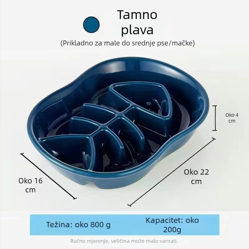Keramička zdjela za sporo hranjenje kućnih ljubimaca, protiv prevrtanja, protiv gušenja, protuklizna